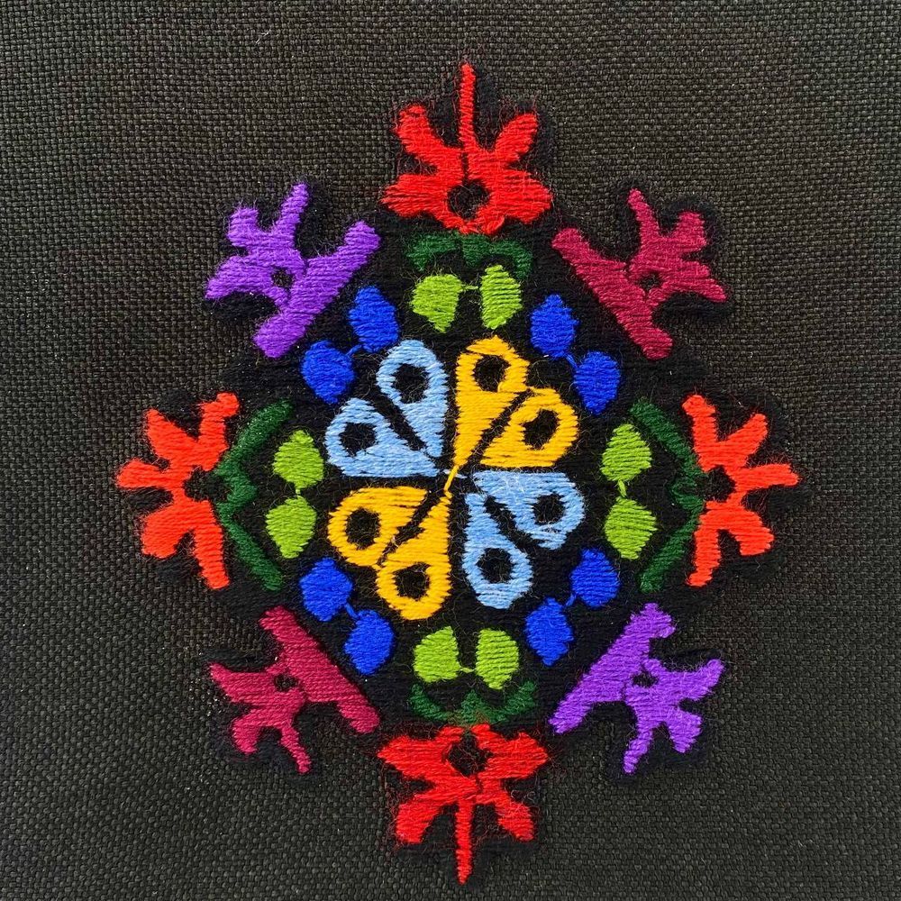 Notebook with embroidery black Colored rhombus in a line 22x15 cm 80 sheets Yaryna Chorna 10146-yach-linija photo