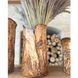 Ваза керамічна коричнево-бежева з рослинним орнаментом з нерівними краями висотою 26 см 19104-yekeramika фото 1