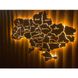 Дерев'яна мапа України на стіну, колір палітра 6, 90х60 см, з підсвіткою, в картонній коробці 10073-palette6-90x60-factura фото