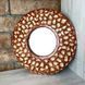 Round hanging ceramic mirror brown with relief in the form of honeycombs diameter 25 cm 11752-yekeramika photo 1