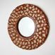 Round hanging ceramic mirror brown with relief in the form of honeycombs diameter 25 cm 11752-yekeramika photo 2