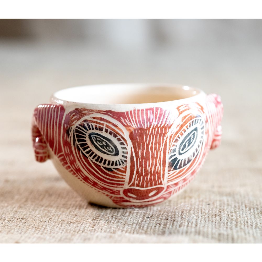 Ceramic bowl with hand-painted Baranets terracotta, 300 ml, Centavrida + Keramira 13992-keramira photo