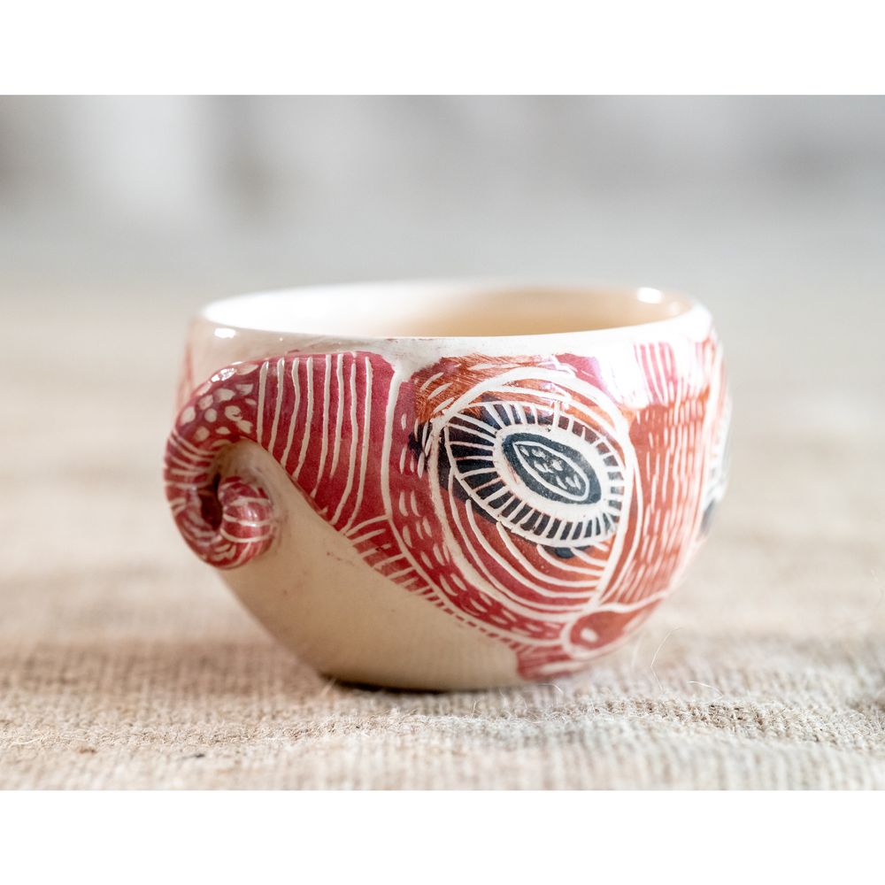 Піала керамічна з ручним росписом Баранець теракотовий, 300 мл, Кентавріда + Keramira 13992-keramira фото
