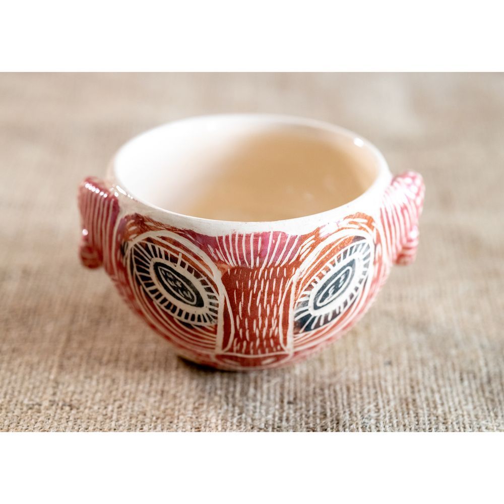 Ceramic bowl with hand-painted Baranets terracotta 300 ml Centavrida 13992-keramira photo