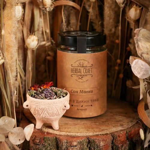 "Сон Мавки" (м'ята, лаванда, материнка, чорнобривці, червона конюшина) – вечірній чай з диких трав Herbalcraft 14263-herbalcraft фото