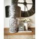 Ceramic table lamp on a cylindrical base with a velvet silver shade 11385-yekeramika photo 1
