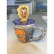 Чашка з кришкою "Лев" в стилі Марії Приймаченко, KAPSI, кераміка, ручна робота 13238-kapsi фото 1