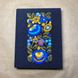 Notebook with embroidery black "Yellow-blue flowers", sheets with dotted markings, 19.5x15cm, 100 sheets 20301-yach photo 1