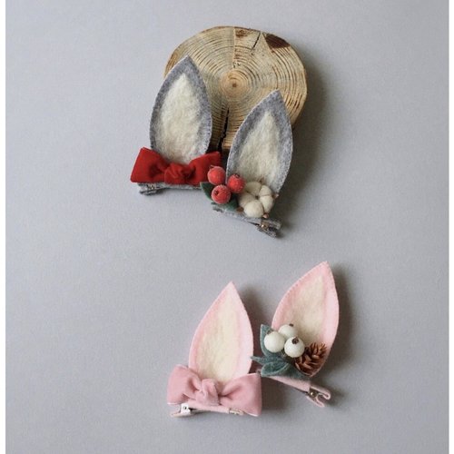 Hairpin "Bunny ears (pair)", color Soft pink 11331-ltpink-mimiami photo