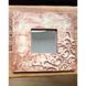 Ceramic square hanging mirror, brown-brown color with plant patterns in the corner, Size 25x25 cm 11888-yekeramika photo 1