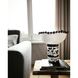White and black ceramic table lamp with black balls on top of a white ceramic shade 11386-yekeramika photo 4