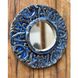 Ceramic round hanging mirror, bright blue color with ornament, diameter 25 cm 19108-yekeramika photo 1
