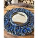 Ceramic round hanging mirror, bright blue color with ornament, diameter 25 cm 19108-yekeramika photo 3