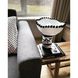 White and black ceramic table lamp with black balls on top of a white ceramic shade 11386-yekeramika photo 5
