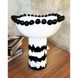 White and black ceramic table lamp with black balls on top of a white ceramic shade 11386-yekeramika photo 1