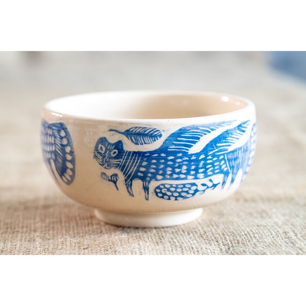 Ceramic bowl with hand-painted Ancient beasts cobalt, 450 ml, Centaurida + Keramira 13994-keramira photo