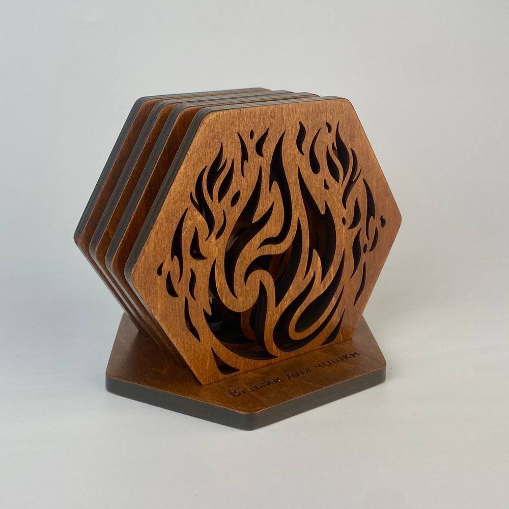 Set of hexagonal wooden bonfires 16135-tviykraft photo