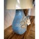 Лампа настільна керамічна з метеликом на овальній сірувато-блакитній основі 11387-yekeramika фото 2