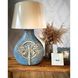Ceramic table lamp with a butterfly on an oval grayish-blue base 11387-yekeramika photo 1