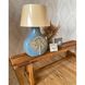 Ceramic table lamp with a butterfly on an oval grayish-blue base 11387-yekeramika photo 5