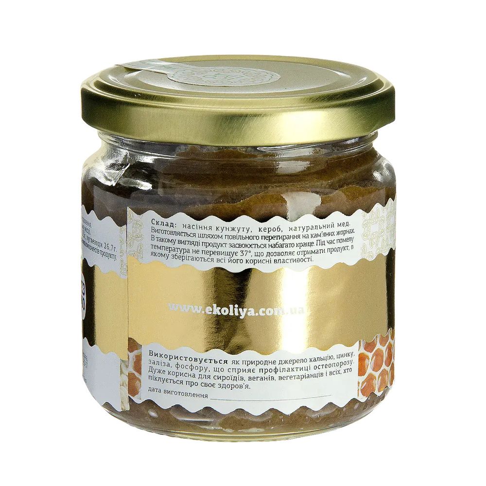 Паста кунжутна з медом та керобом 200 г «ECOLIYA» 18741-ecoliya фото