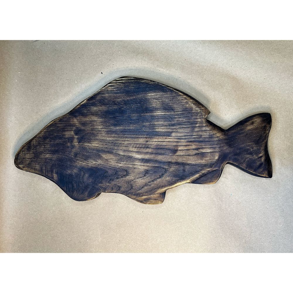 Wooden serving plate "Carp", 45 cm, oak, handmade 12493-yaroslav-duben photo