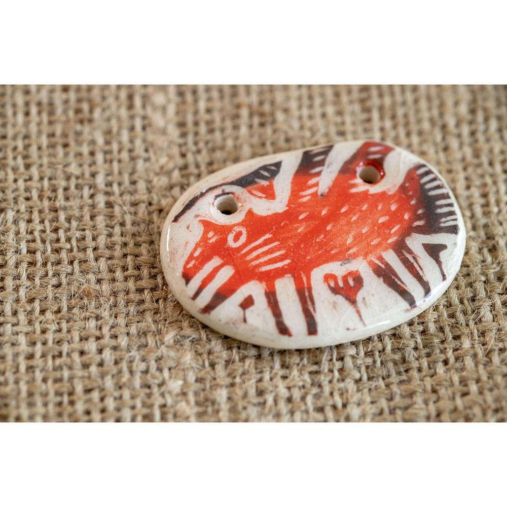 Підвіска керамічна з ручним розписом Загадковий звір теракот, 5см, Кентавріда + Keramira 14047-keramira фото