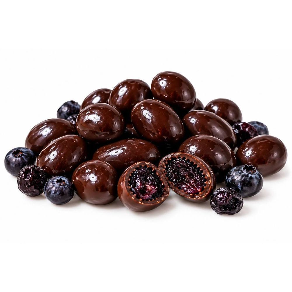 Dried blueberries in Belgian dark chocolate (100g) &ndash; Handcrafted natural sweets Aurum 24458-aurum photo