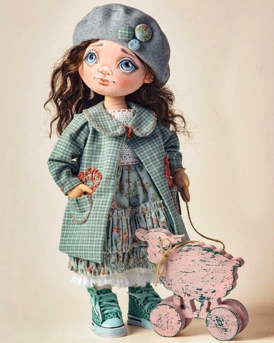 Текстильна інтер'єрна лялька Даринка іграшка ручної роботи 10173-ukrainochka фото