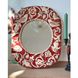 Дзеркало керамічне підвісне, червоного кольору з білим орнаментом, розмір 47х36 см 19110-yekeramika фото 1