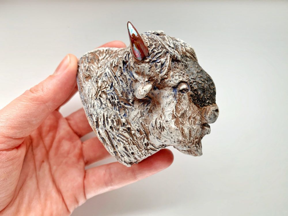 Decorative hook Tavrian bison by Nato Mikeladze 4479 photo