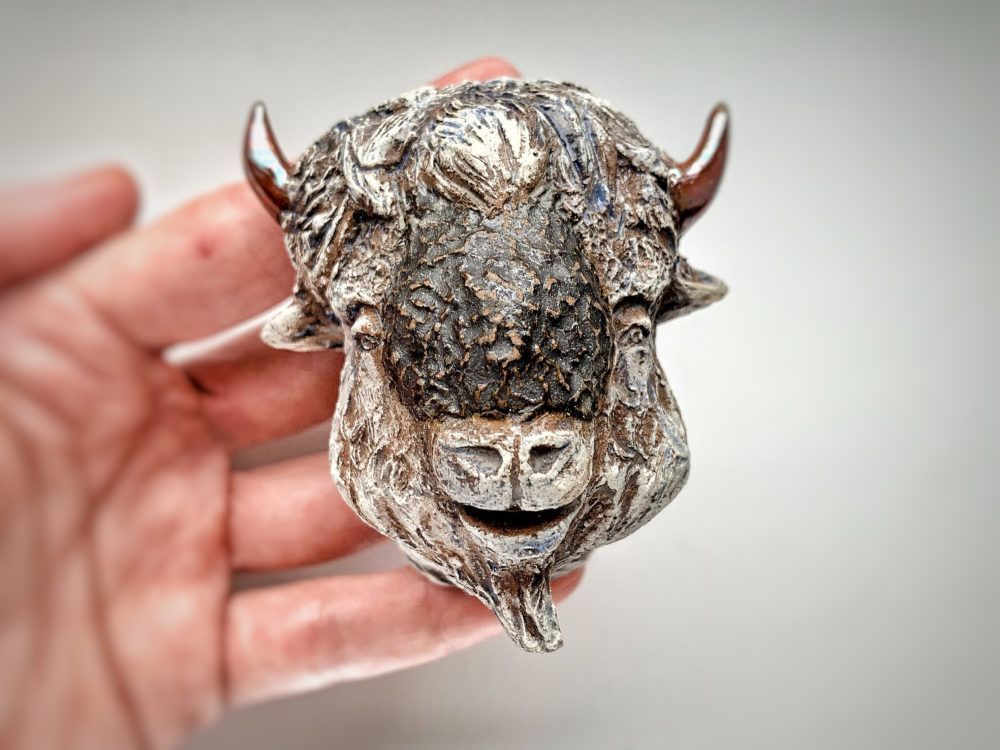 Decorative hook Tavrian bison by Nato Mikeladze 4479 photo