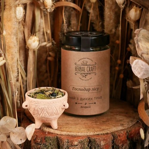 "The Lord of the Forest" (mint, juniper berries, honeysuckle, strawberry leaves, raspberries) - herbalcraft evening tea from wild herbs Herbalcraft 14267-herbalcraft photo