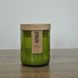Candle from used and salvaged glass bottle, size L 10066-l-ltgreen-none-uzsklo photo