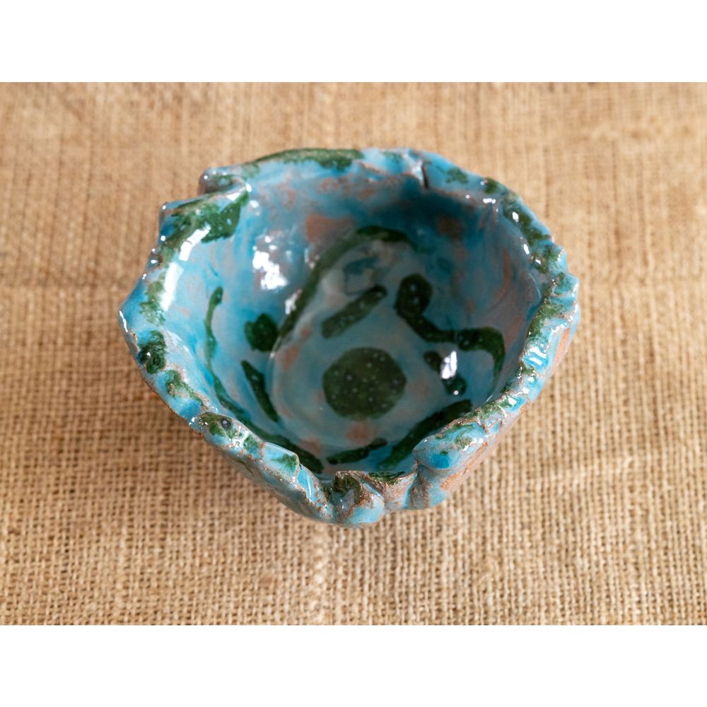 Ceramic bowl with hand-painted green snakes in water, 150 ml, Centaurida + Keramira 13997-keramira photo