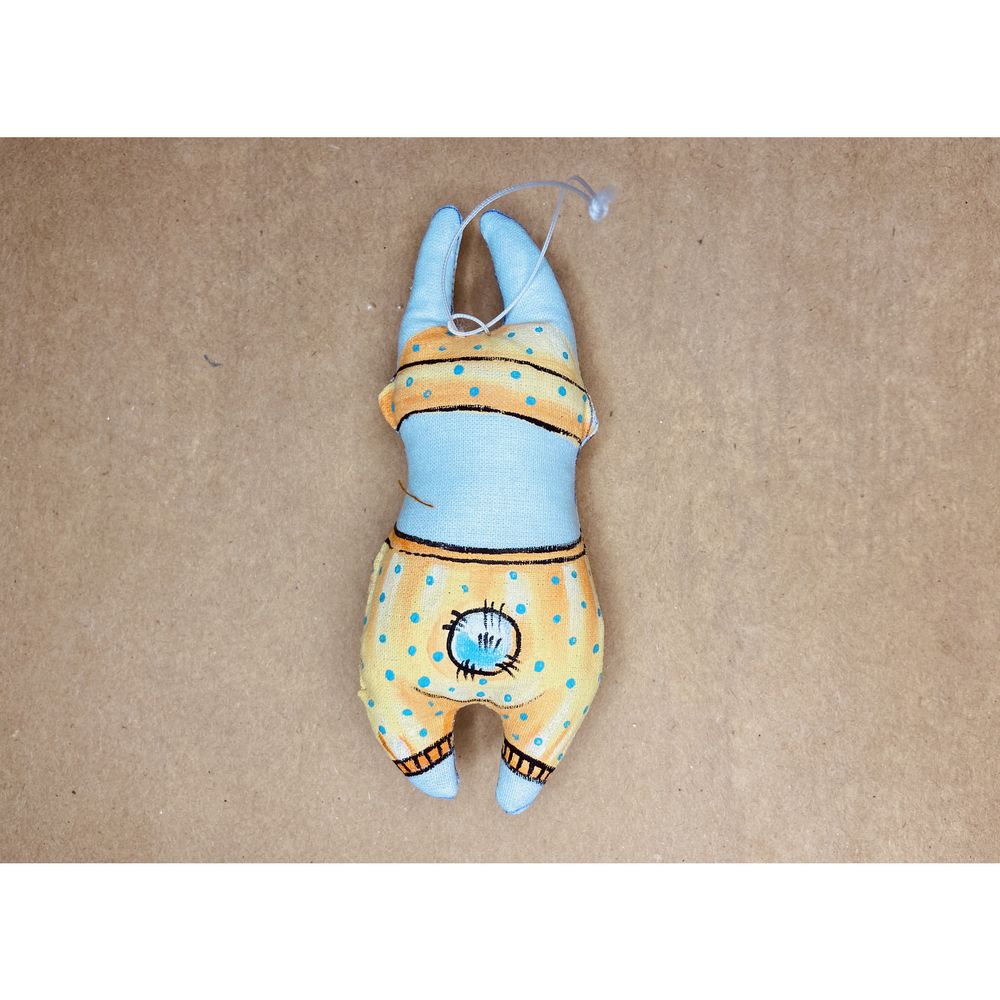 Іграшка Заєць з текстилю мальований, розмір 8 см 12771-zoiashyshkovska фото