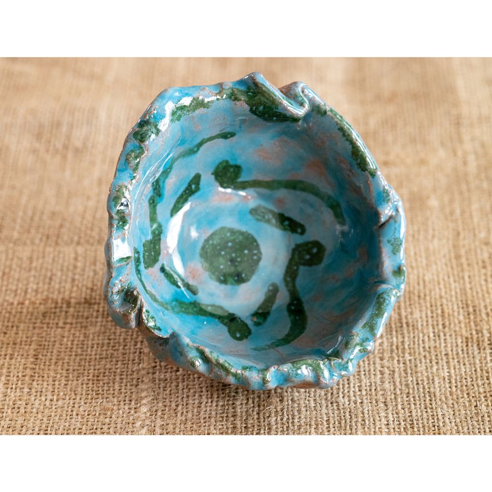 Ceramic bowl with hand-painted green snakes in water, 150 ml, Centaurida + Keramira 13997-keramira photo
