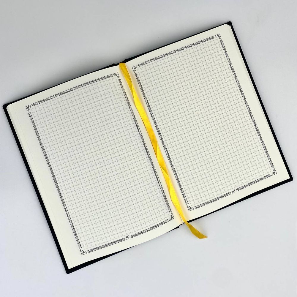 Black embroidered notebook Rozmai in a checkered pattern 22x15 cm 80 sheets Yaryna Chorna 20303-yach-klitynka photo