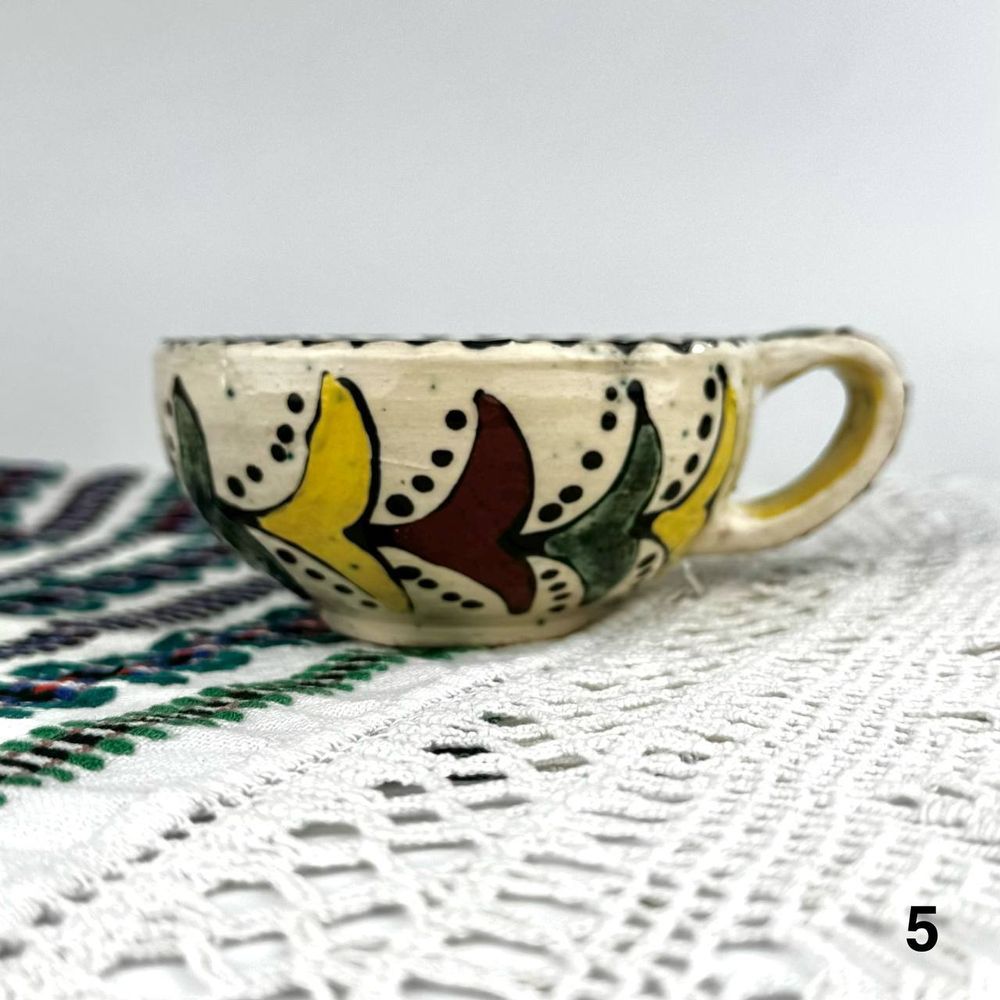 Handmade ceramic cup Bar style with bird motif Ceramics of Podillia 24172-keram-pod photo