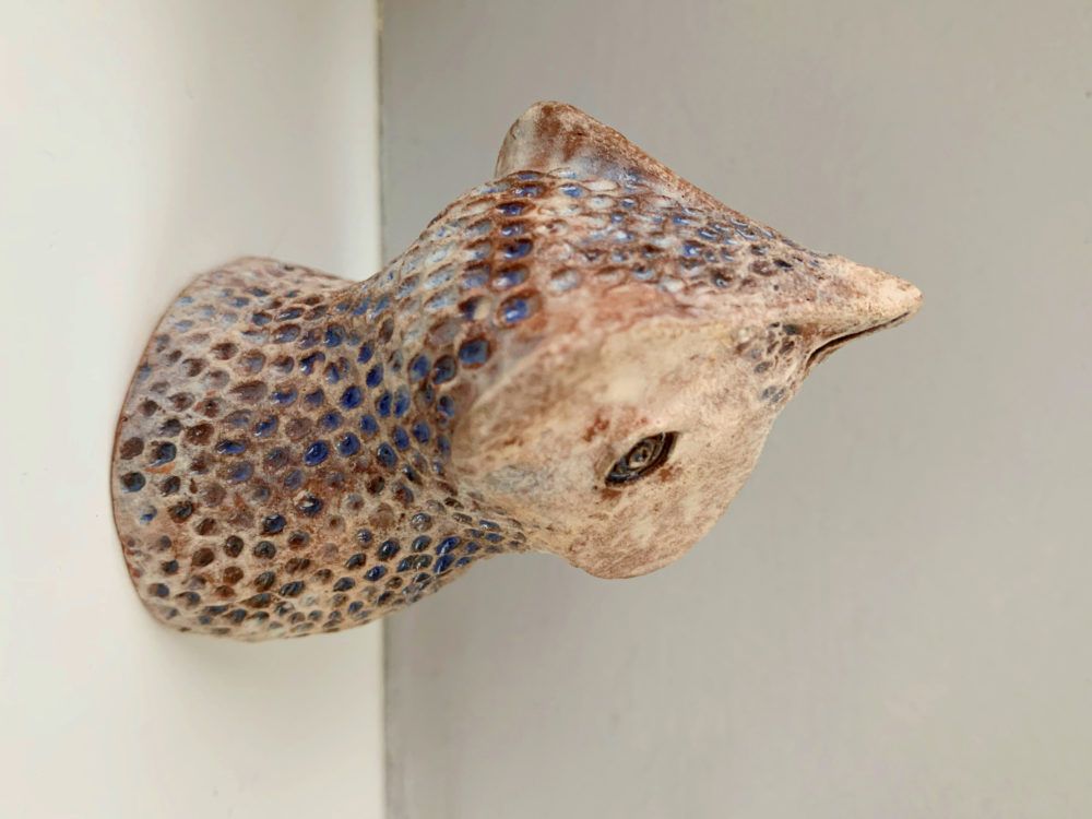 Decorative hook Bird by Nato Mikeladze, brown pastel 4485 photo