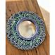 Дзеркало керамічне кругле підвісне, синьо-зеленого кольору з орнаментом, діаметр 25 см 19112-yekeramika фото 1