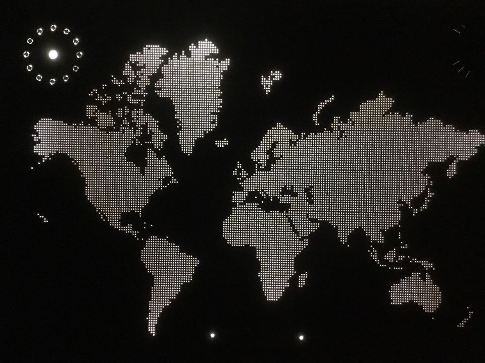 World map with illumination from WoodLike 3269 photo