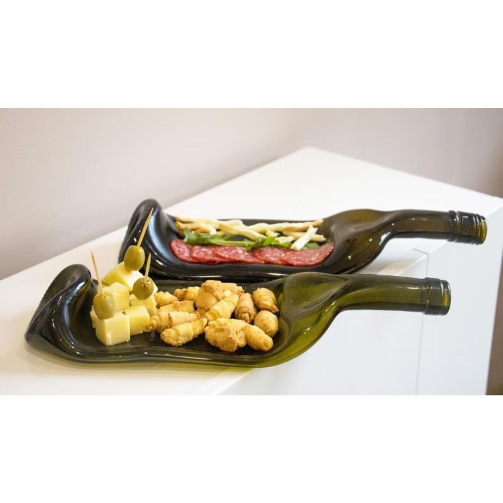 A set of four plates of bottles for appetizers, cheese, cold cuts, fruit and stylish serving Lay Bottle 17260-lay-bottle photo