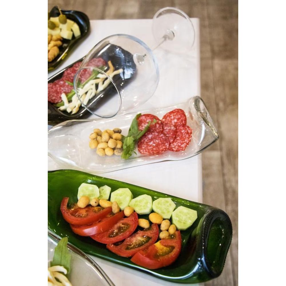 Сет з чотирьох тарілок з пляшок для закусок, сиру, нарізок, фруктів і стильної подачі Lay Bottle 17260-lay-bottle фото