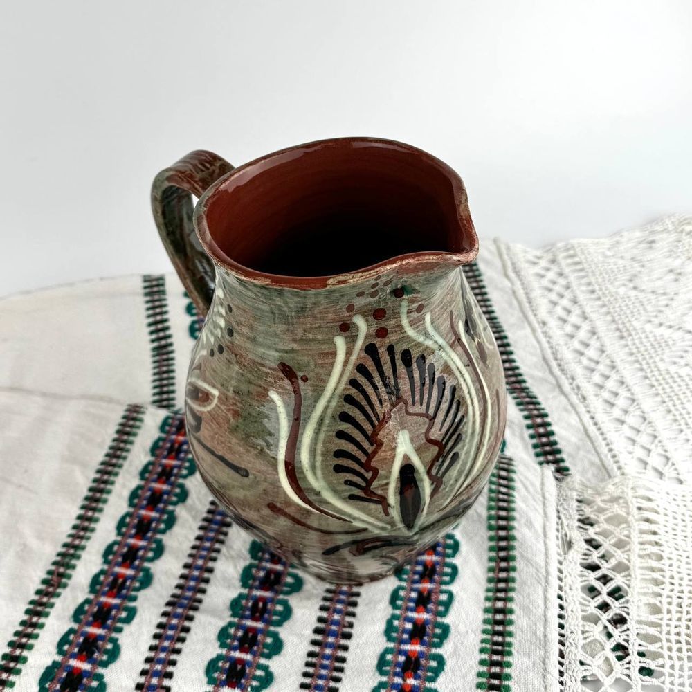 Medium ceramic pitcher with Bubnivka-style painting Ceramics of Podillia 24181-keram-pod photo