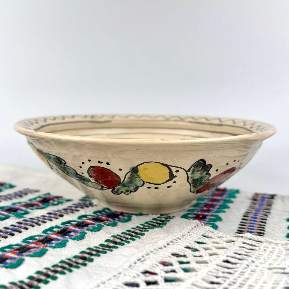 Handmade Barska ceramic bowl with a rooster ornament Tviy Craft 16175-tviykraft photo
