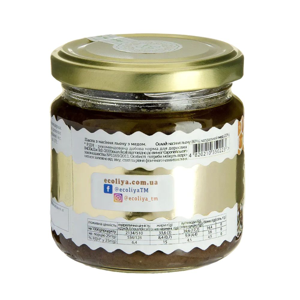 Flax paste with honey 200 g "ECOLIYA" 18744-ecoliya photo