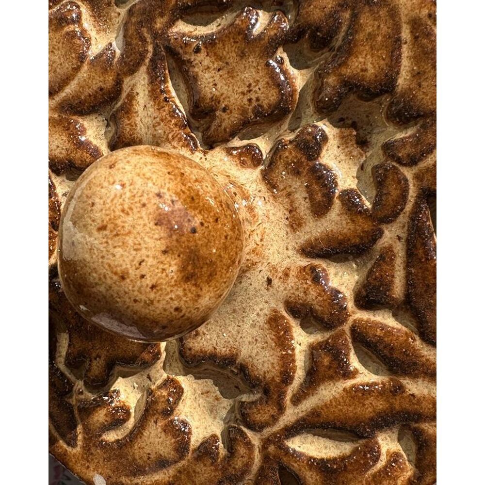 Набір (3 шт.) банок-шкатулок керамічних квадратних коричневих з кришкою у вигляді купола 11893-yekeramika фото