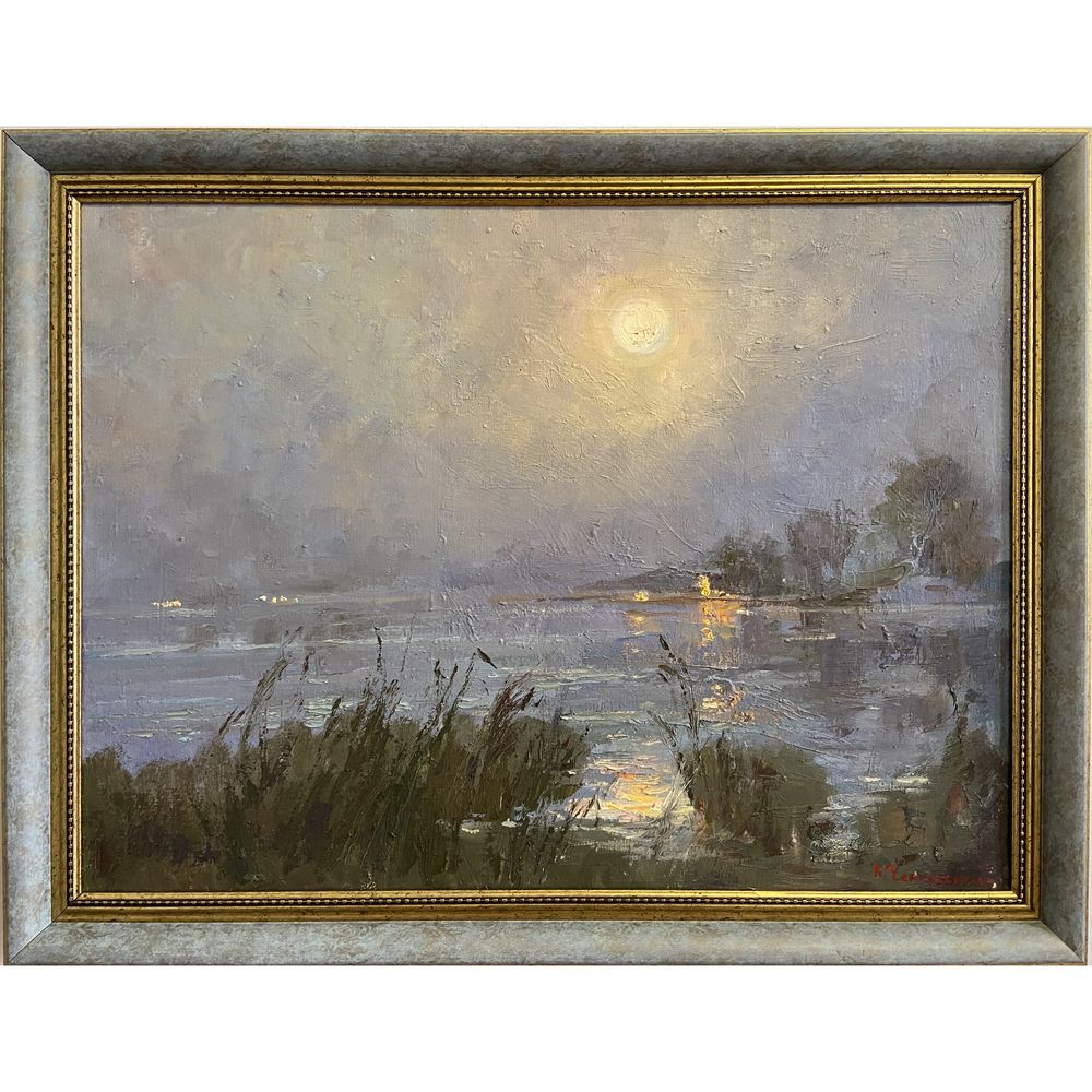 Painting "Night on the Dnieper", Kostyantyn Chernyavskyi, 90x70, 2018 10257-CherK photo