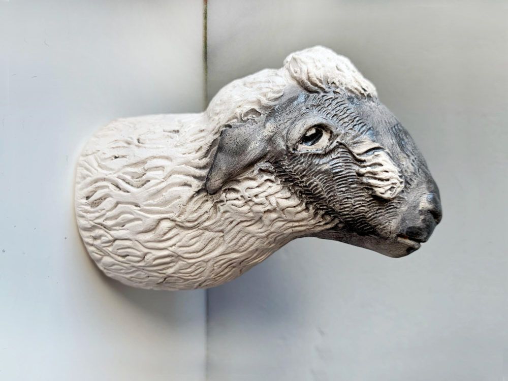 Decorative hook Sheep by Nato Mikeladze, white 4494 photo